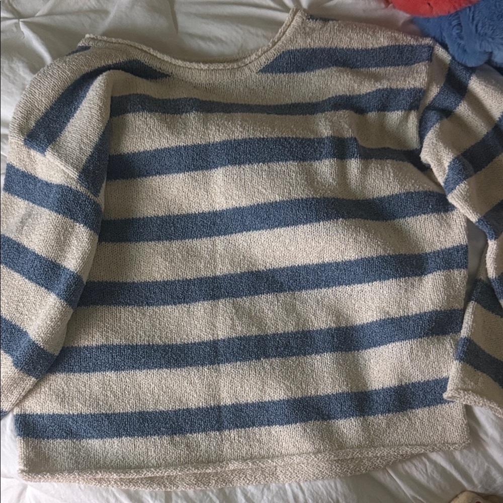 Striped Blue and Cream Women's Sweater
